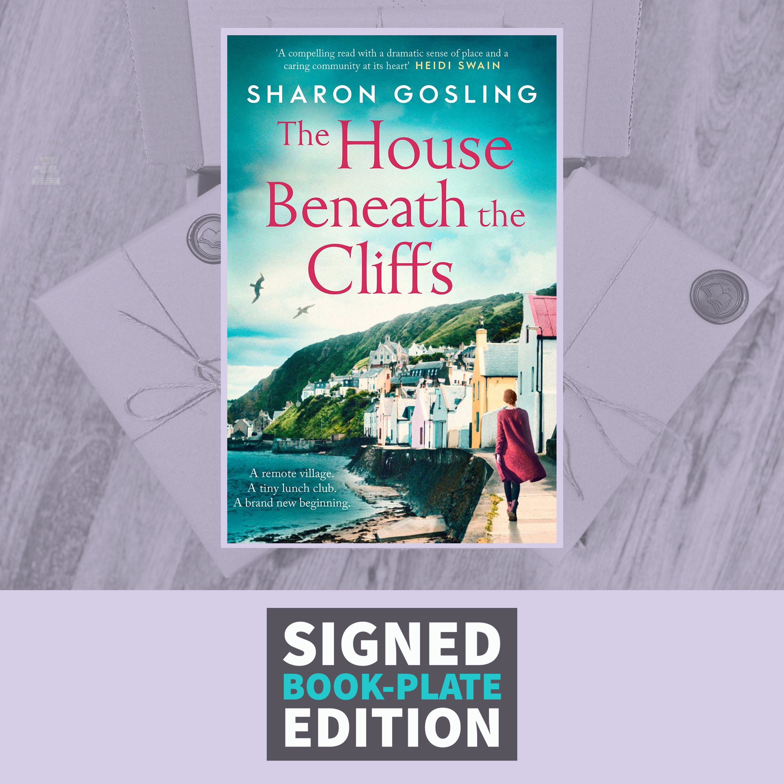 Cliffs　The　Sharon　the　Gosling　Bookplate)　Beneath　House　Tea　by　(Signed　Leaves　Reads