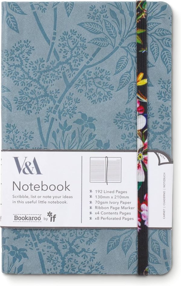 V & A Bookaroo A5 Journal - Kilburn Black Floral (Lined) - Image 2