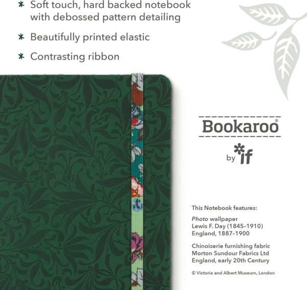 V & A Bookaroo A5 Journal - Sundour Pheasant Green (Lined)